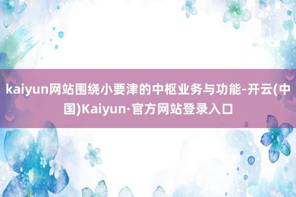 kaiyun网站围绕小要津的中枢业务与功能-开云(中国)Kaiyun·官方网站登录入口