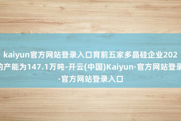 kaiyun官方网站登录入口育前五家多晶硅企业2023年的产能为147.1万吨-开云(中国)Kaiyun·官方网站登录入口