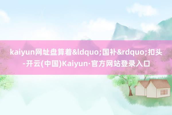 kaiyun网址盘算着“国补”扣头-开云(中国)Kaiyun·官方网站登录入口