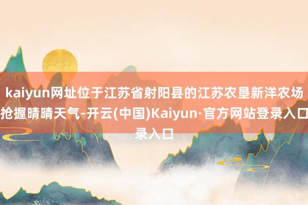 kaiyun网址位于江苏省射阳县的江苏农垦新洋农场抢握晴晴天气-开云(中国)Kaiyun·官方网站登录入口