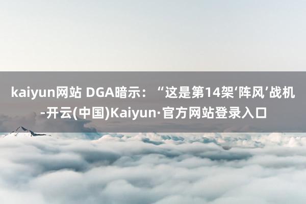 kaiyun网站 DGA暗示:“这是第14架‘阵风’战机-开云(中国)Kaiyun·官方网站登录入口
