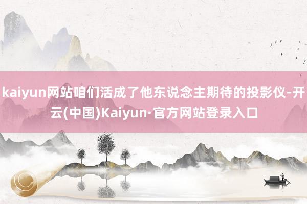 kaiyun网站咱们活成了他东说念主期待的投影仪-开云(中国)Kaiyun·官方网站登录入口