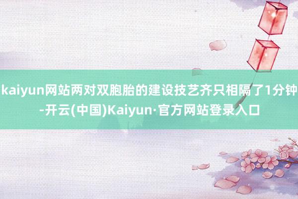 kaiyun网站两对双胞胎的建设技艺齐只相隔了1分钟-开云(中国)Kaiyun·官方网站登录入口