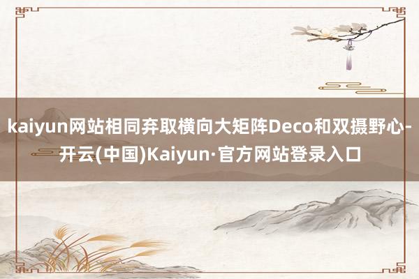 kaiyun网站相同弃取横向大矩阵Deco和双摄野心-开云(中国)Kaiyun·官方网站登录入口