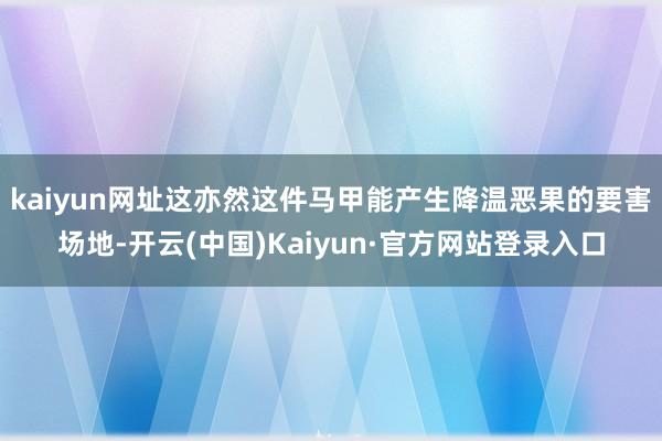 kaiyun网址这亦然这件马甲能产生降温恶果的要害场地-开云(中国)Kaiyun·官方网站登录入口
