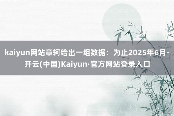 kaiyun网站章轲给出一组数据：为止2025年6月-开云(中国)Kaiyun·官方网站登录入口